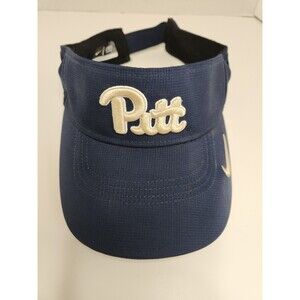 Nike Visor Hat Cap Pitt Panthers NCAA College Football Navy Blue Dri-Fit